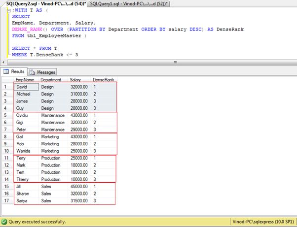 Selecting Top 3 Rows